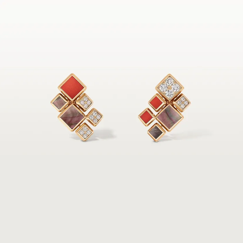 [Sur]naturel earrings, coral, paved
