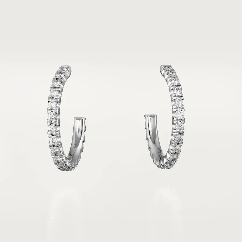 Etincelle de Cartier hoop earrings, small model, paved