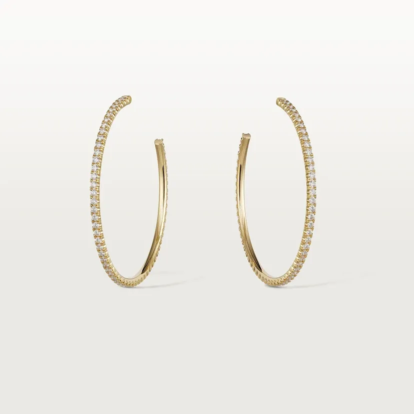 Etincelle de Cartier hoop earrings, large model, paved