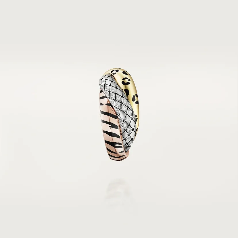 Trinity single earring, lacquer, semi-paved