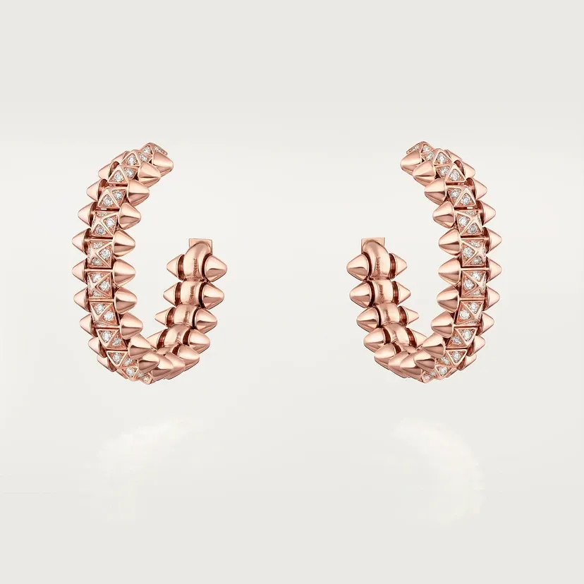 Clash de Cartier hoop earrings, small model, paved