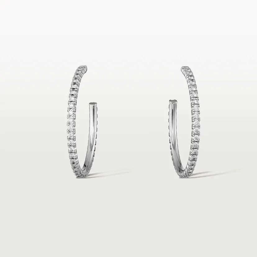 Etincelle de Cartier hoop earrings, medium model, paved