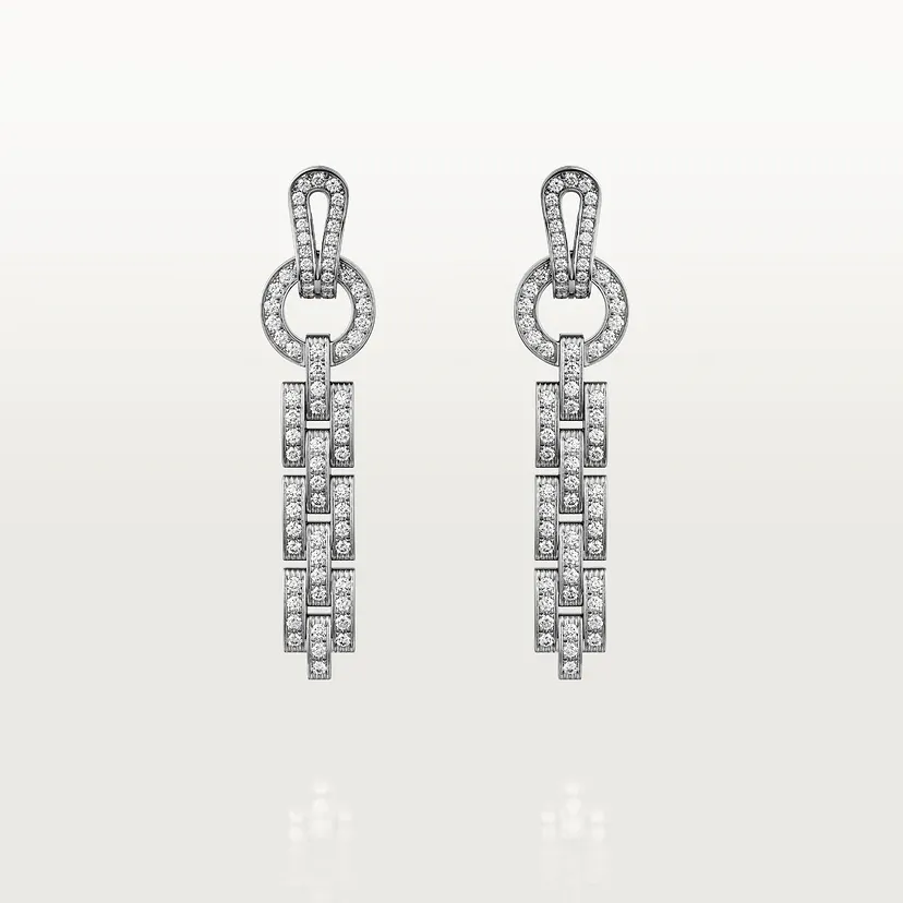 Agrafe earrings, paved