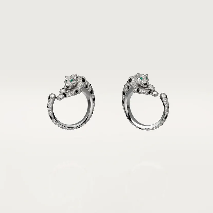 Panthère de Cartier hoop earrings, paved