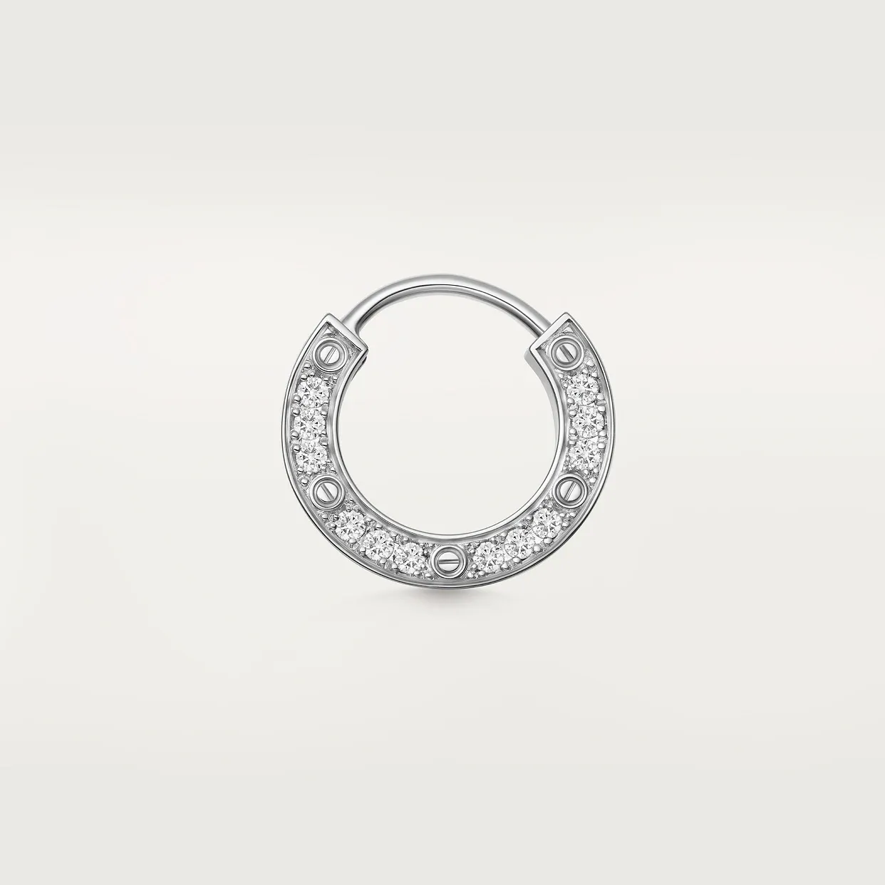 LOVE single earring, paved