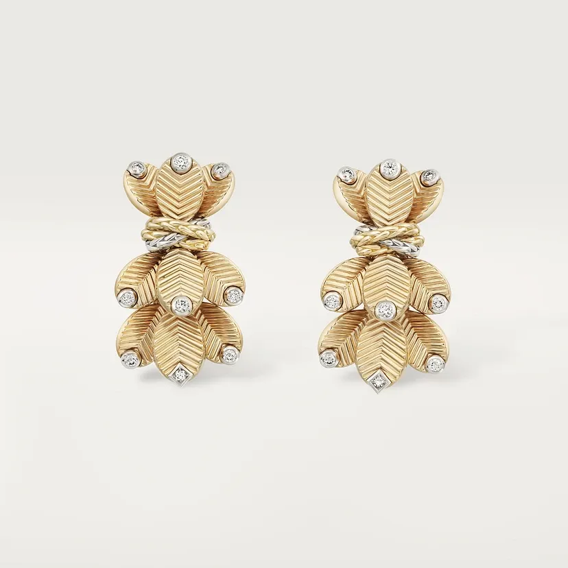 Grain de Café earrings, diamonds