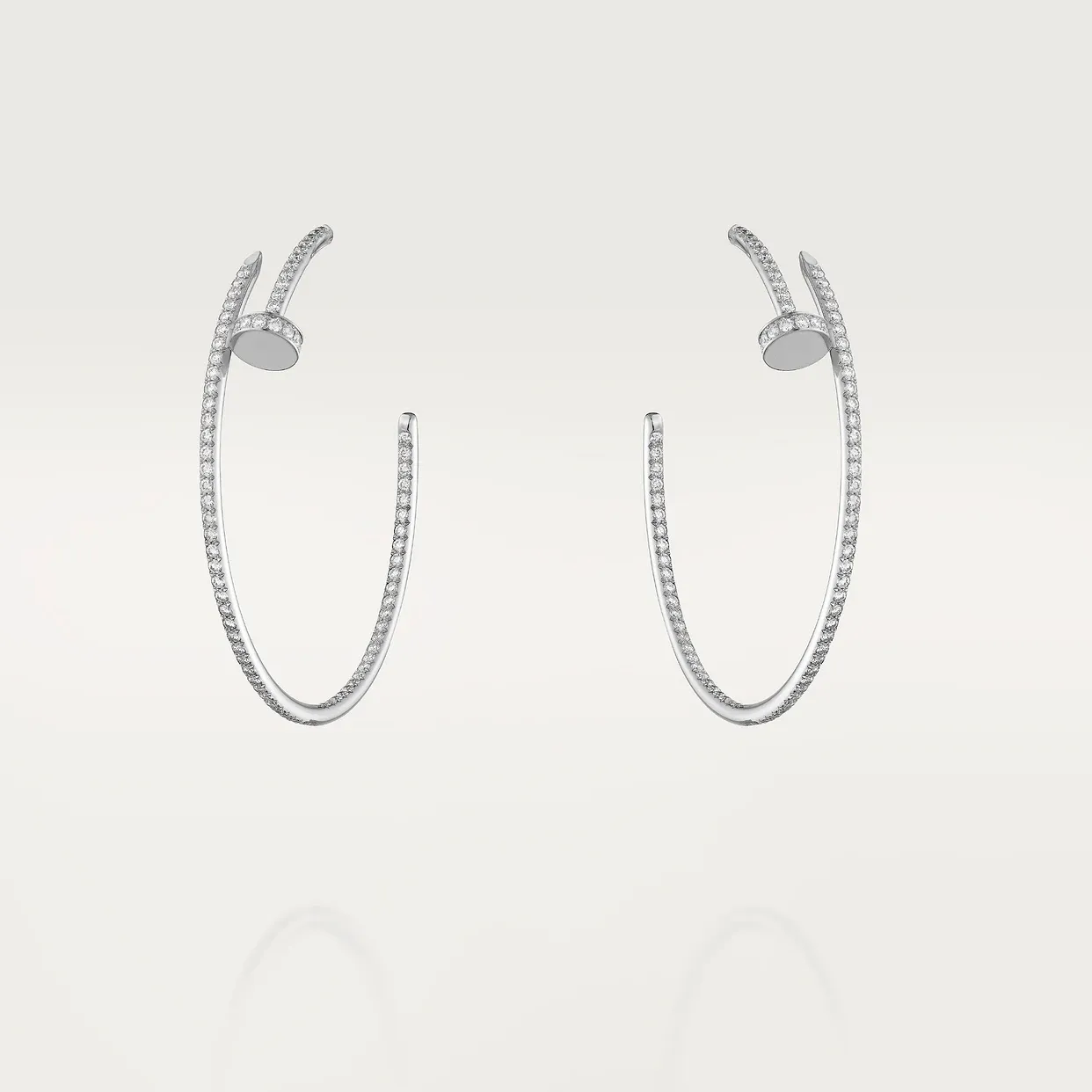 Juste un Clou hoop earrings, large model, paved