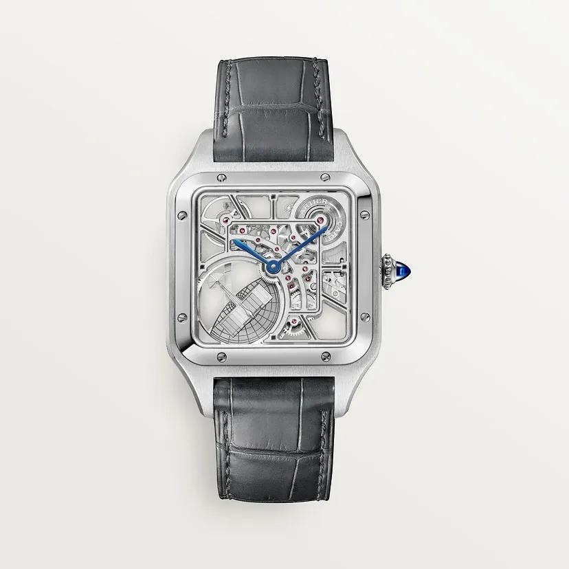 Santos-Dumont skeleton watch equipped with a micro-rotor