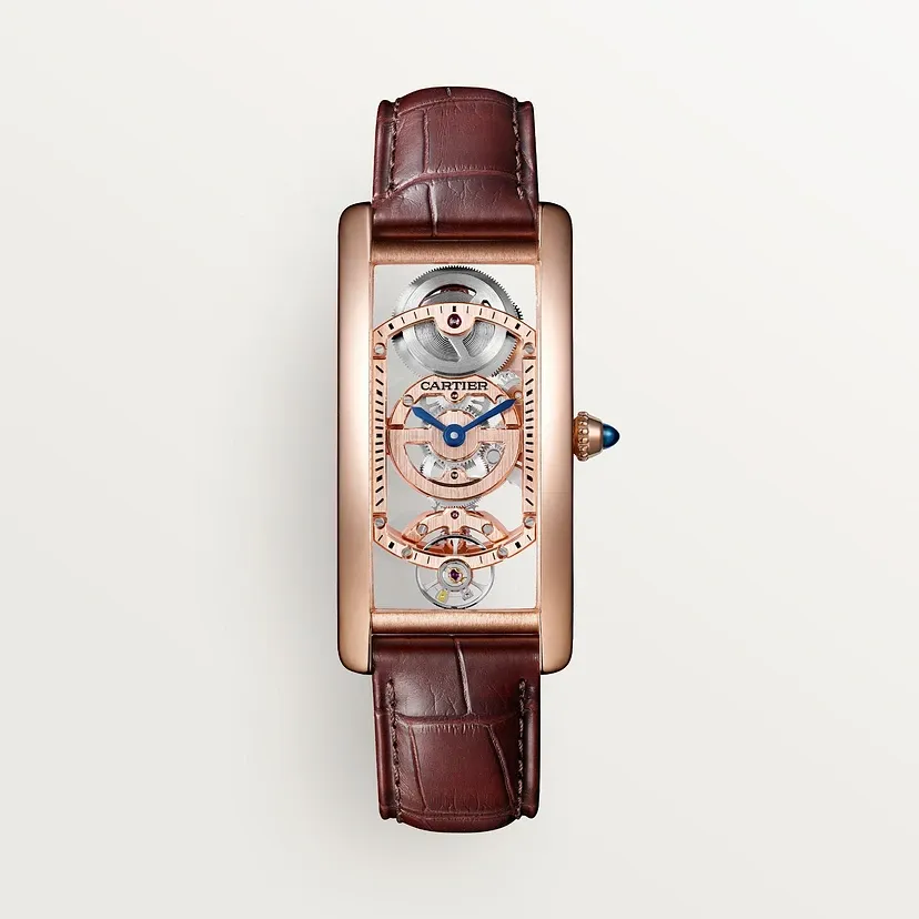 Tank Cintrée skeleton watch