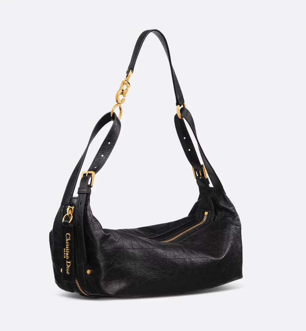 Medium D-Journey Bag in Crinkled Calfskin