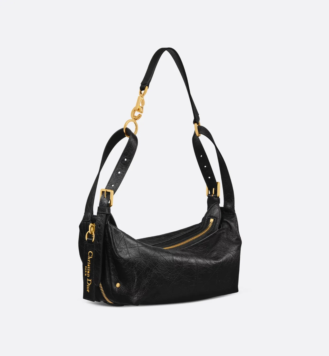 Small D-Journey Bag in Crinkled Calfskin