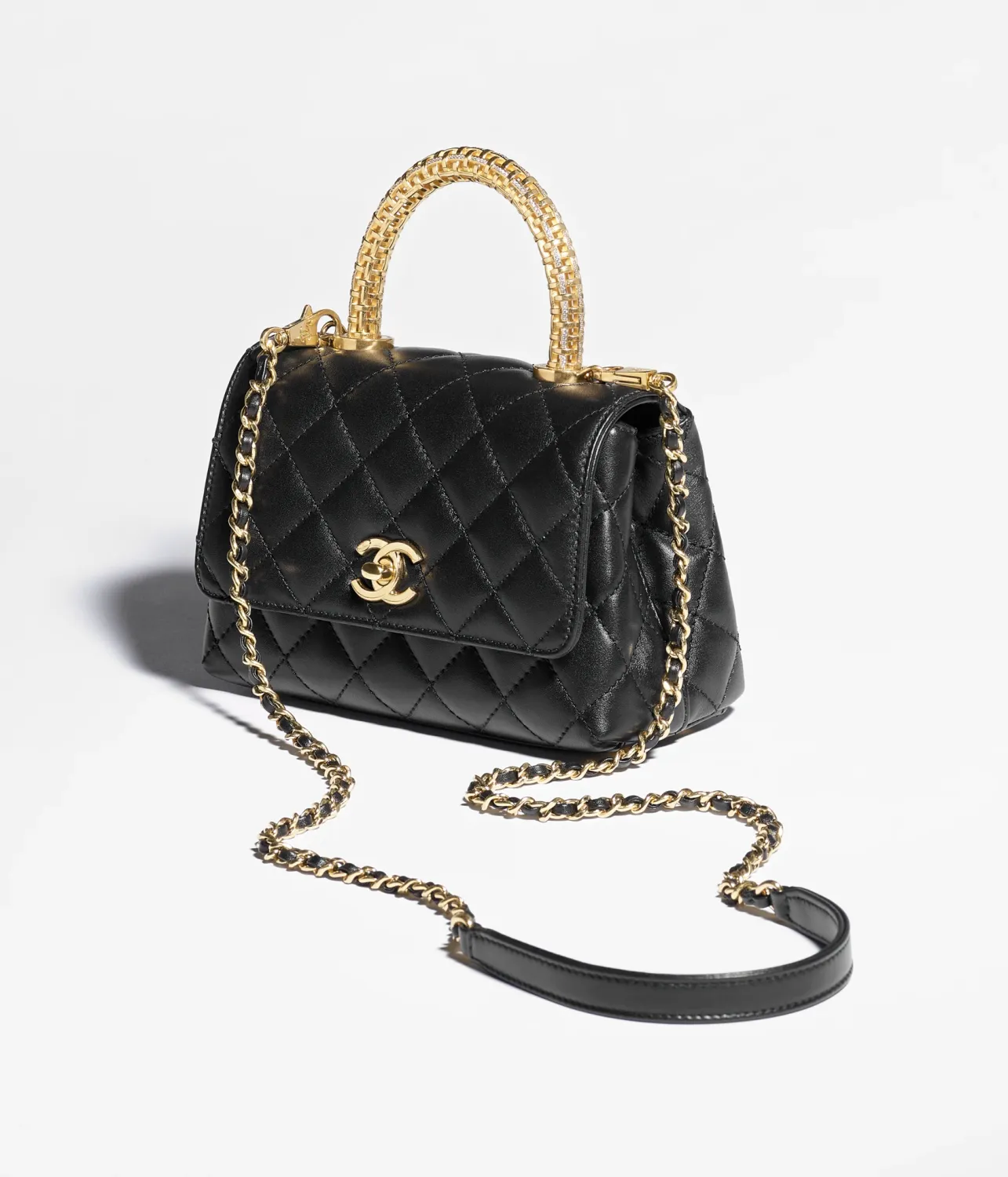 Mini bag with a flap and a handle
