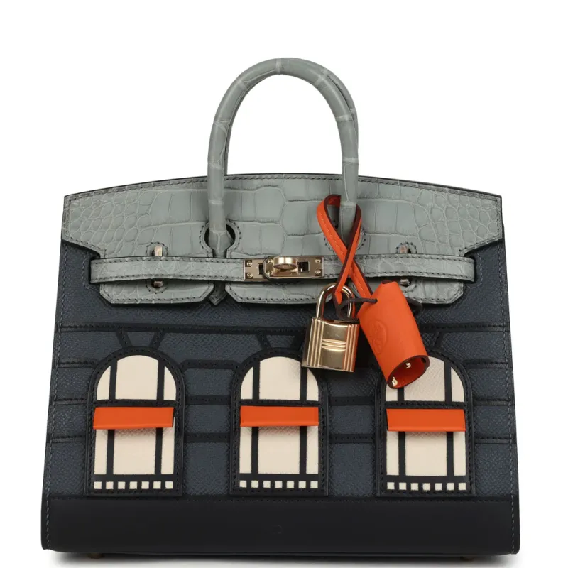 Hermès &quot;Rainy Days&quot; Sac Faubourg Birkin 20 Gris Misty Matte Alligator Permabrass Hardware