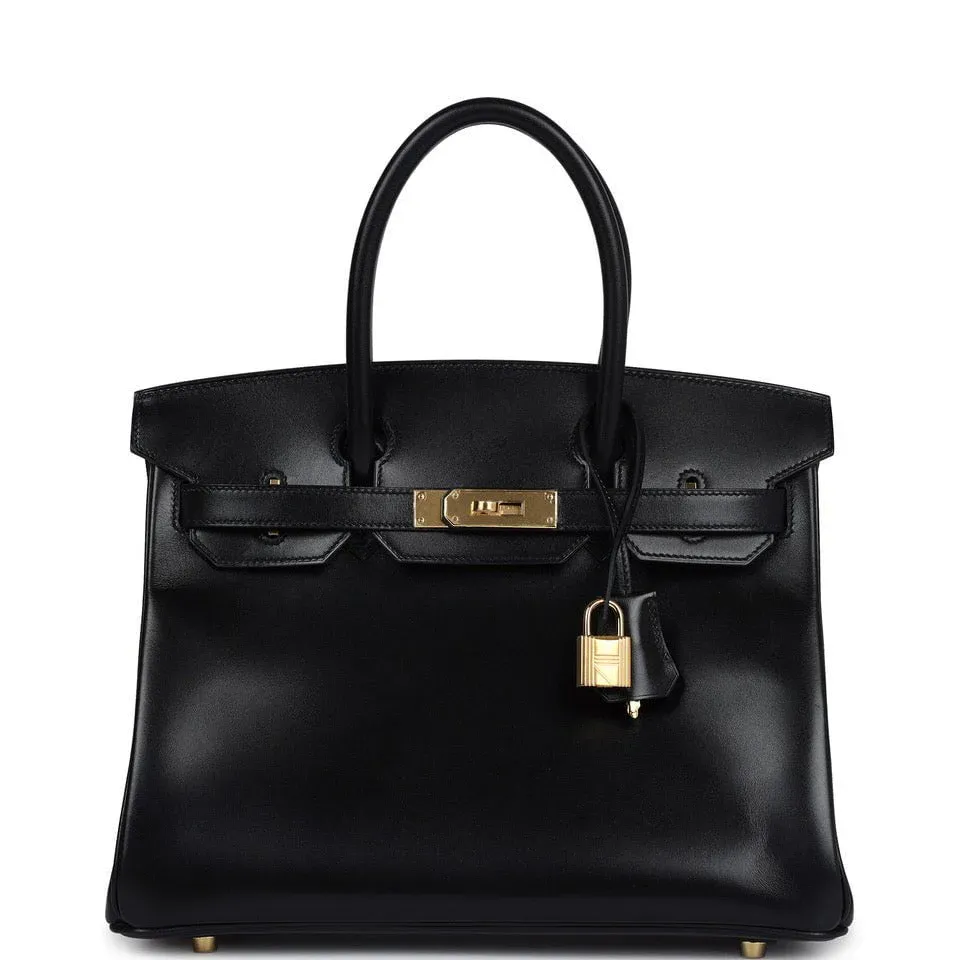 Hermès Birkin 30 Black Box Gold Hardware