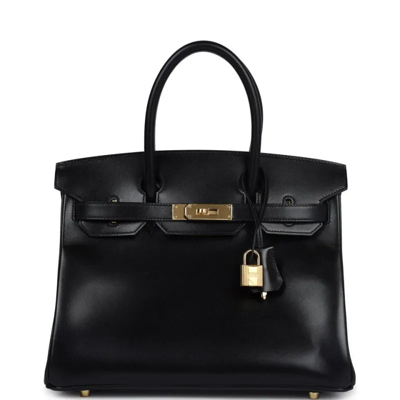 Hermès Birkin 30 Black Box Gold Hardware