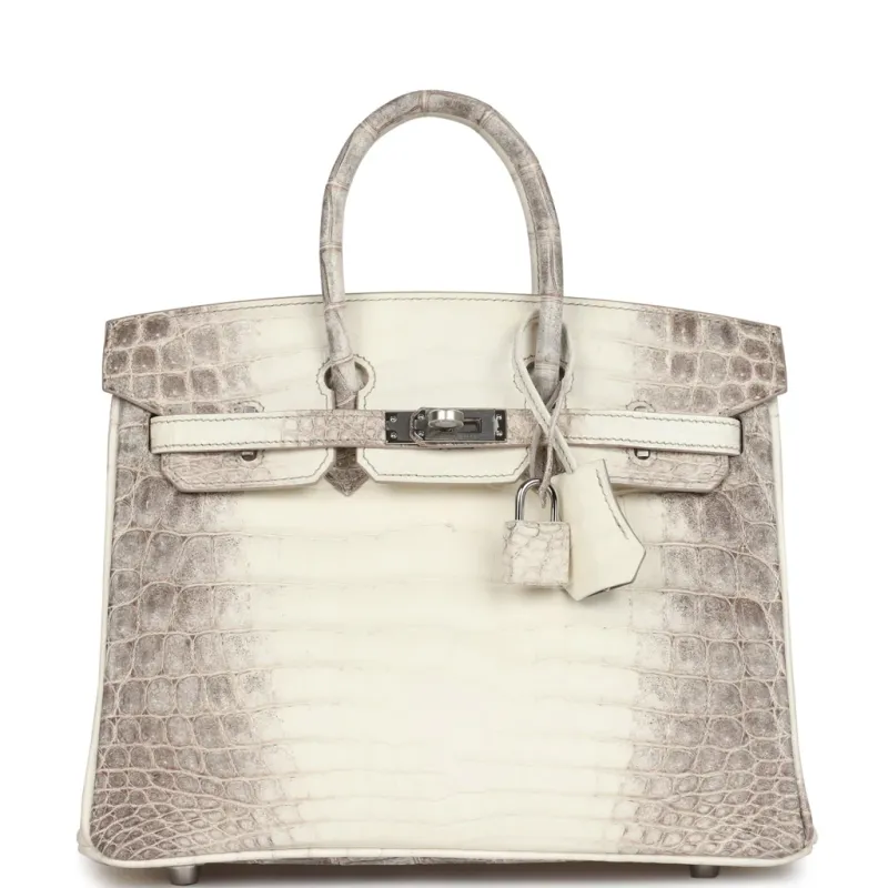 Hermès Birkin 25 Himalaya Niloticus Crocodile Palladium Hardware