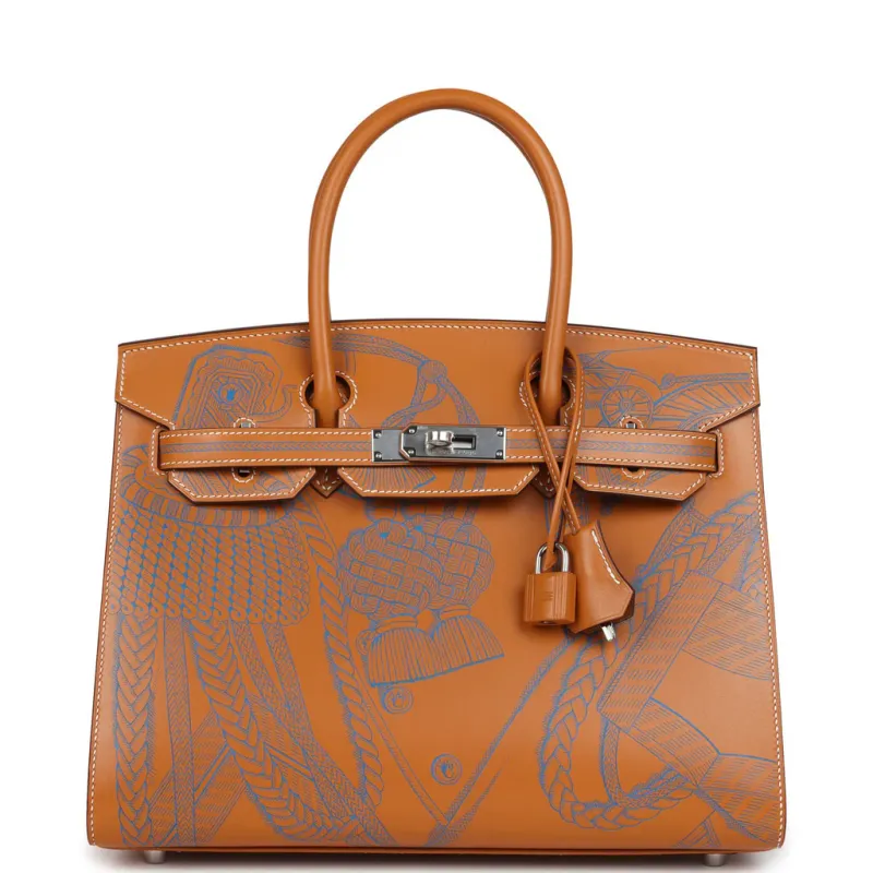 Hermès Birkin Sellier 30 &quot;Zouaves Et Dragons&quot; Naturel Sable Butler Palladium Hardware