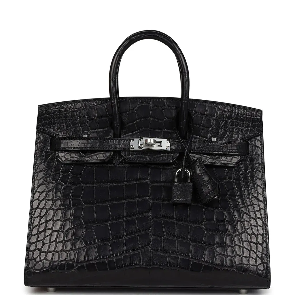 Hermès Birkin Sellier 25 Black Matte Alligator Palladium Hardware