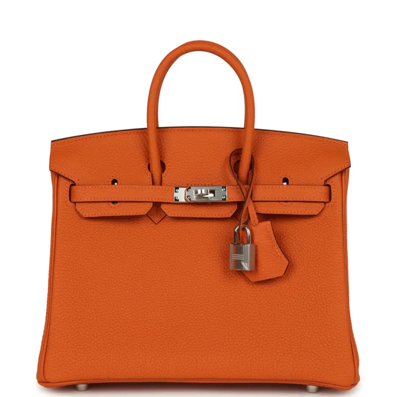 Hermès Birkin 25 Orange Togo Palladium Hardware
