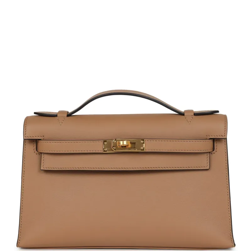 Hermès Kelly Pochette Chai Swift Gold Hardware