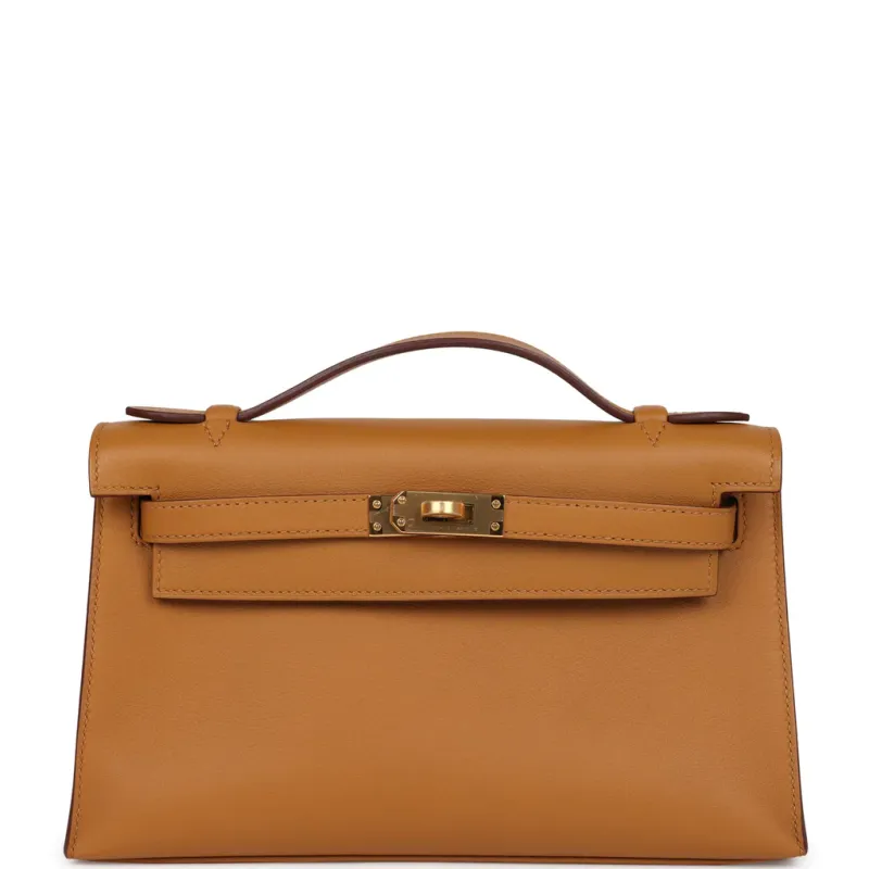 Hermès Kelly Pochette Sesame Swift Gold Hardware