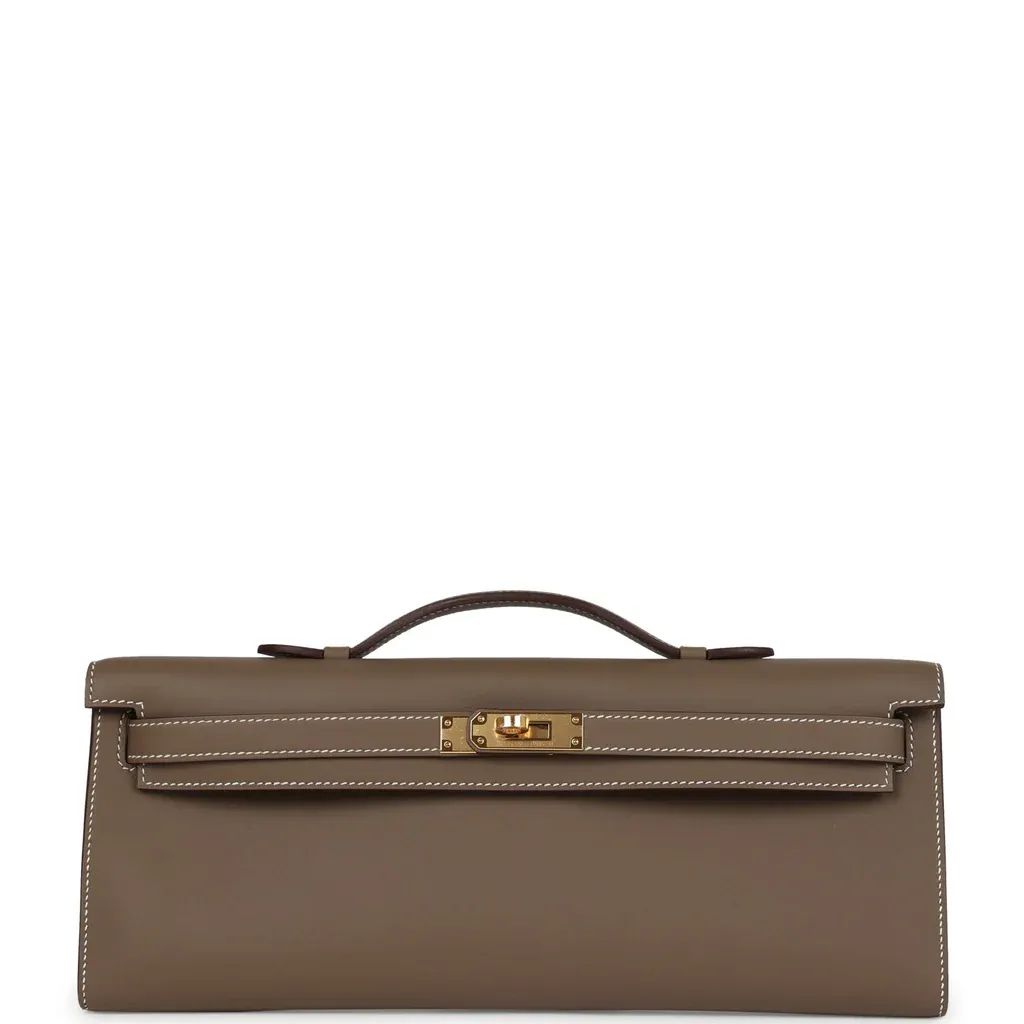 Hermès Kelly Cut Etoupe Swift Gold Hardware