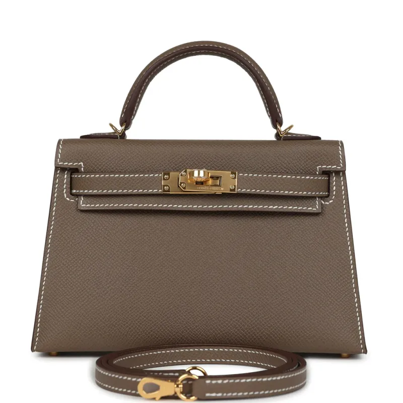 Hermès Kelly Sellier 20 Etoupe Epsom Gold Hardware