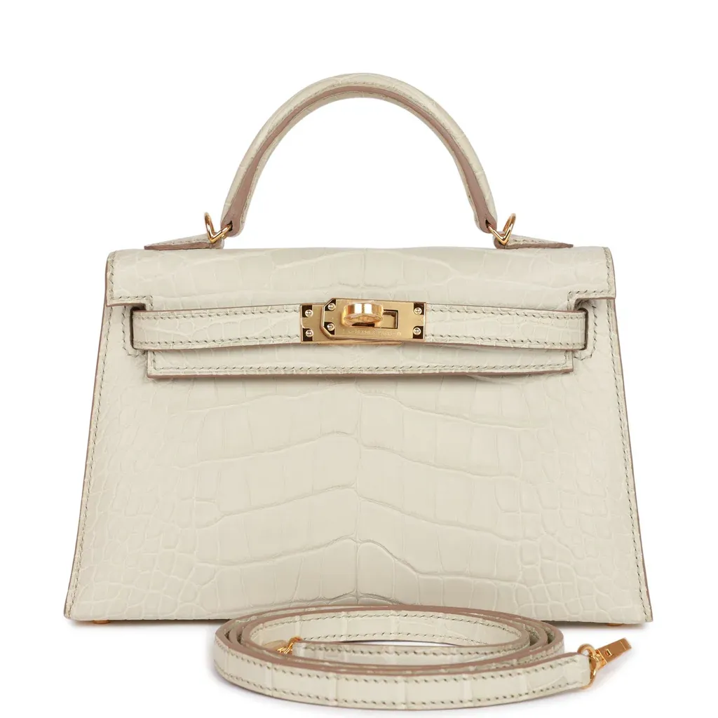Hermès Kelly Sellier 20 Beton Matte Alligator Gold Hardware