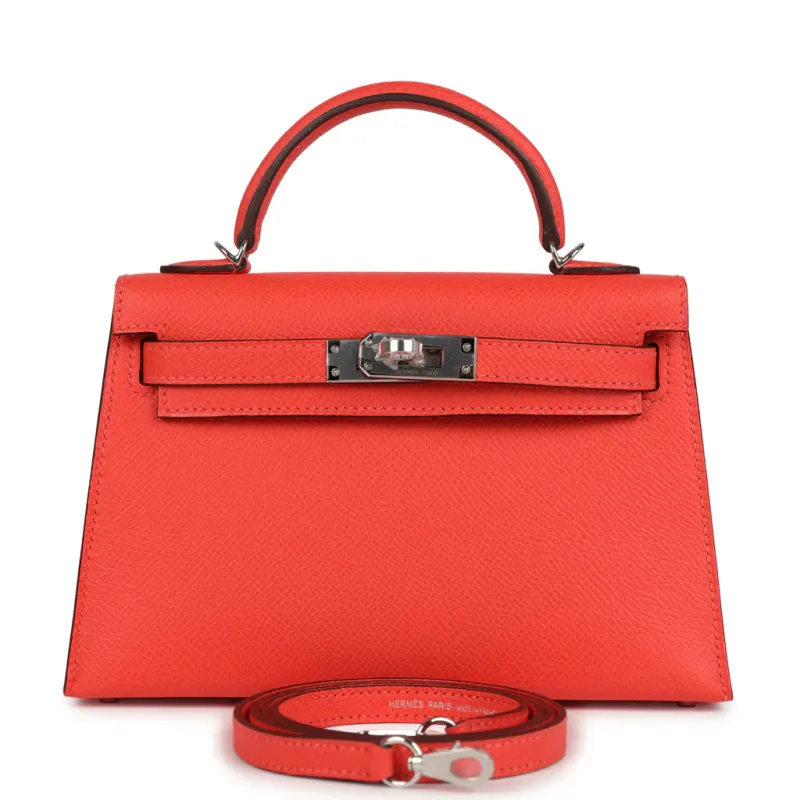 Hermès Kelly Sellier 20 Orange Field Epsom Palladium Hardware