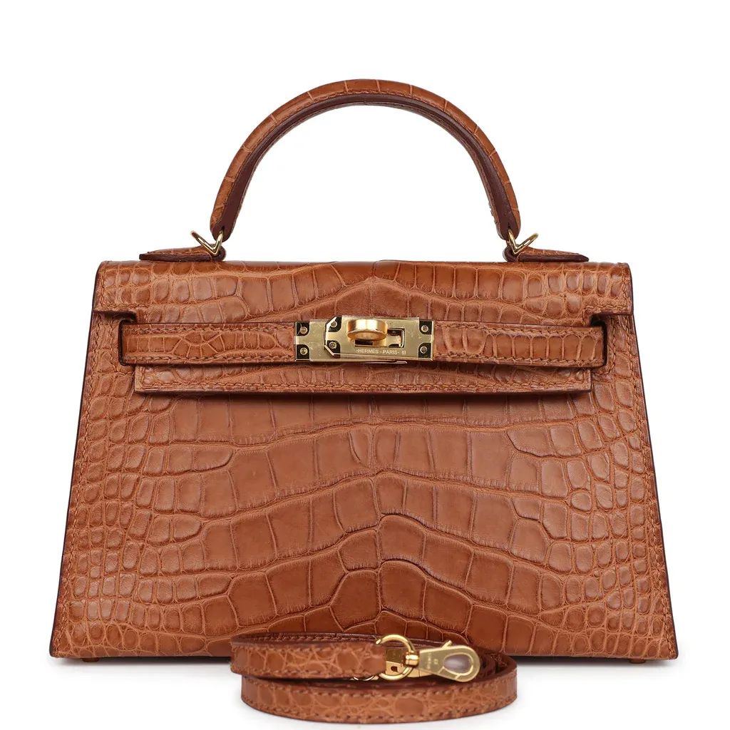 Hermès Kelly Sellier 20 Gold Matte Alligator Gold Hardware