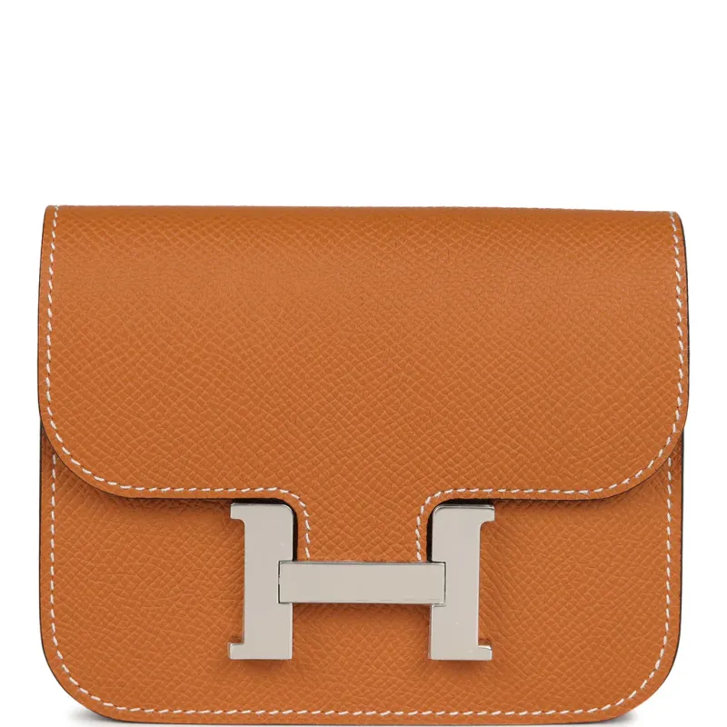 Hermès Constance Slim Wallet Toffee Epsom Palladium Hardware