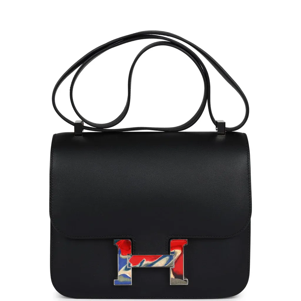 Hermès Constance 24 Black Swift Marbled Palladium Hardware