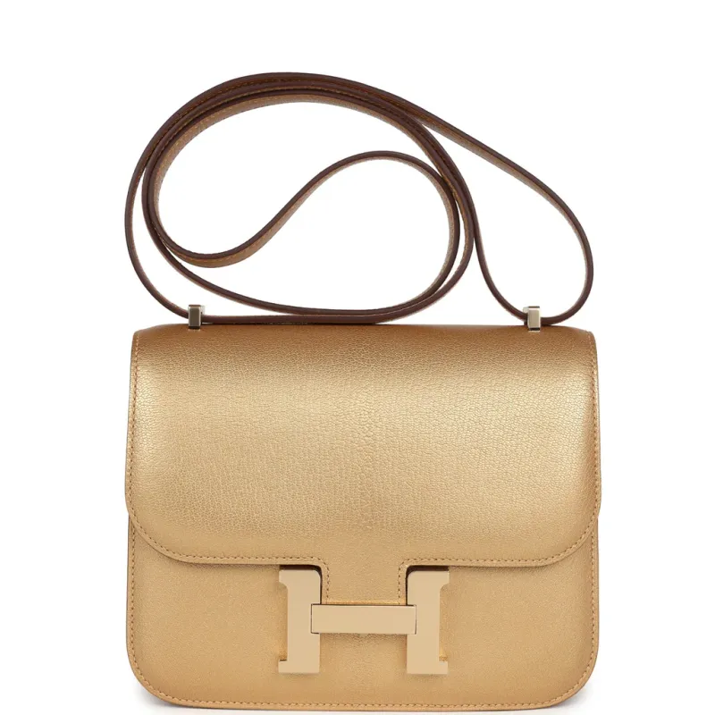 Hermès Constance 18 Dore Chevre Chamkilight Permabrass Hardware