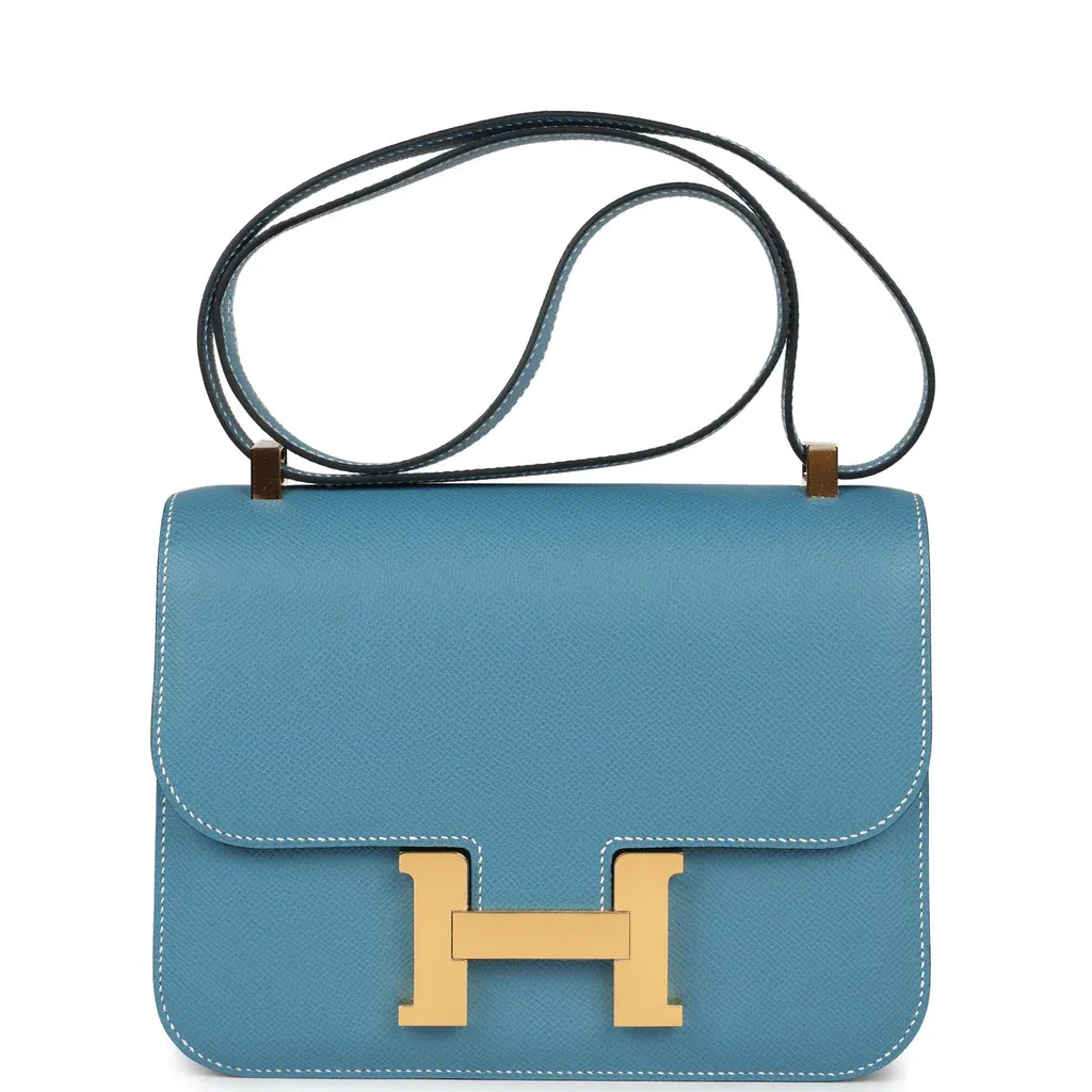 Hermès Constance 1-24 Blue Jean Epsom Gold Hardware