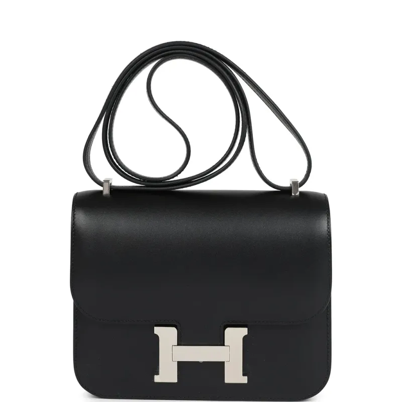 Hermès Constance 18 Black Tadelakt Palladium Hardware