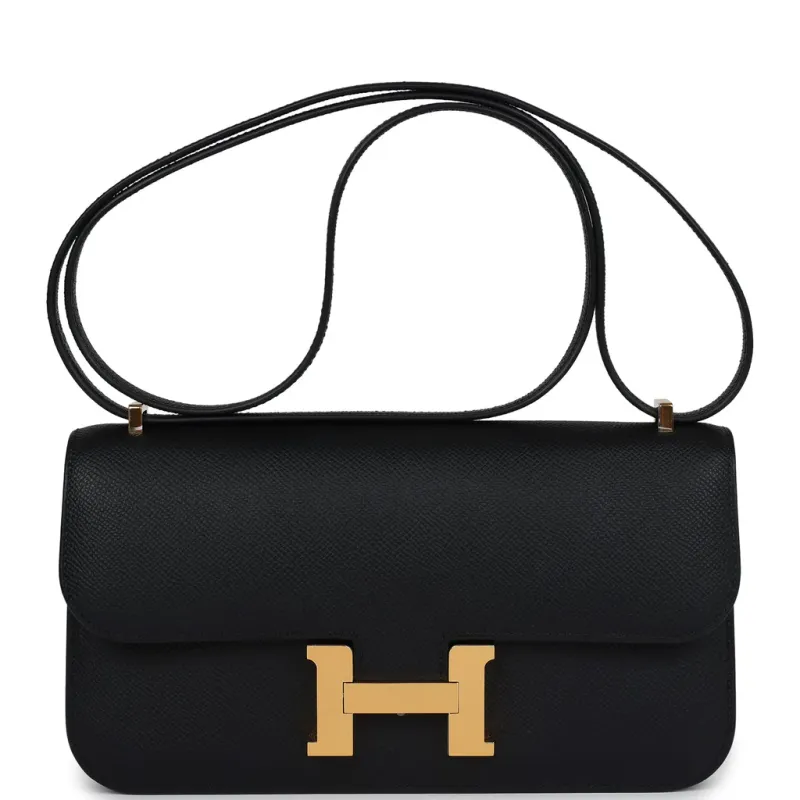 Hermès Constance Elan Black Epsom Gold Hardware