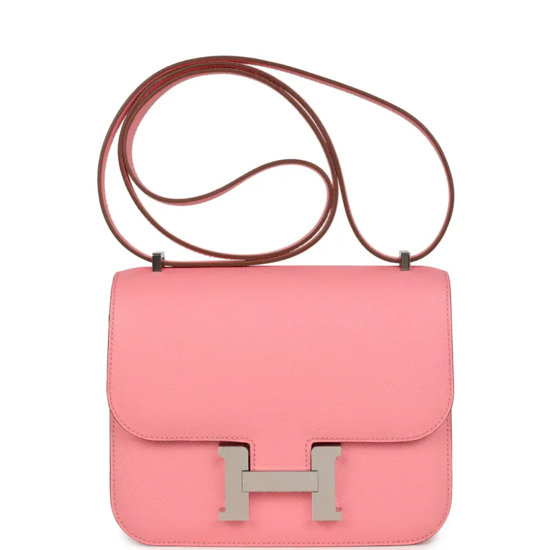 Hermès Constance 18 Rose Confetti Epsom Palladium Hardware
