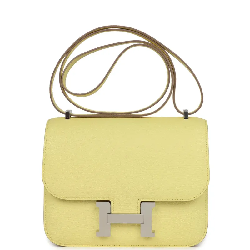 Hermès Constance 18 Limoncello Chevre Mysore Palladium Hardware