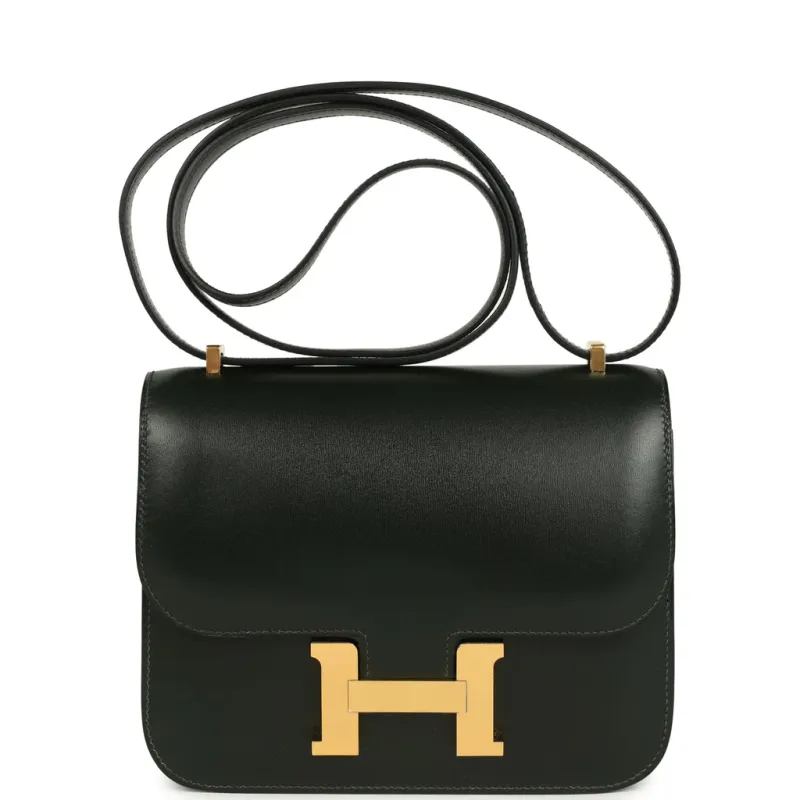 Hermès Constance 1-18 Vert Fonce Box Gold Hardware