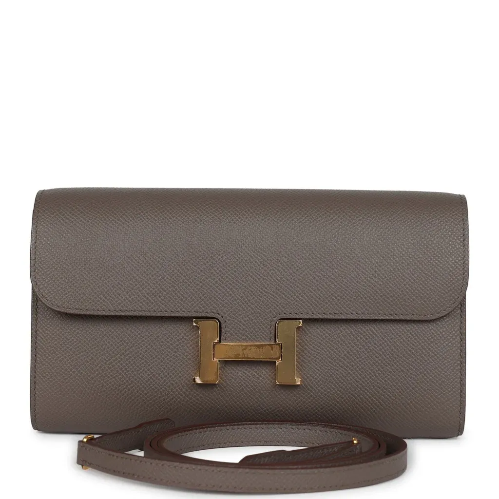 Hermès Constance Wallet To Go Etain Epsom Gold Hardware
