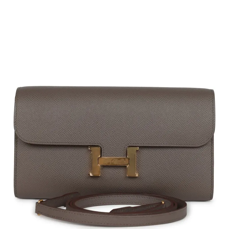 Hermès Constance Wallet To Go Etain Epsom Gold Hardware