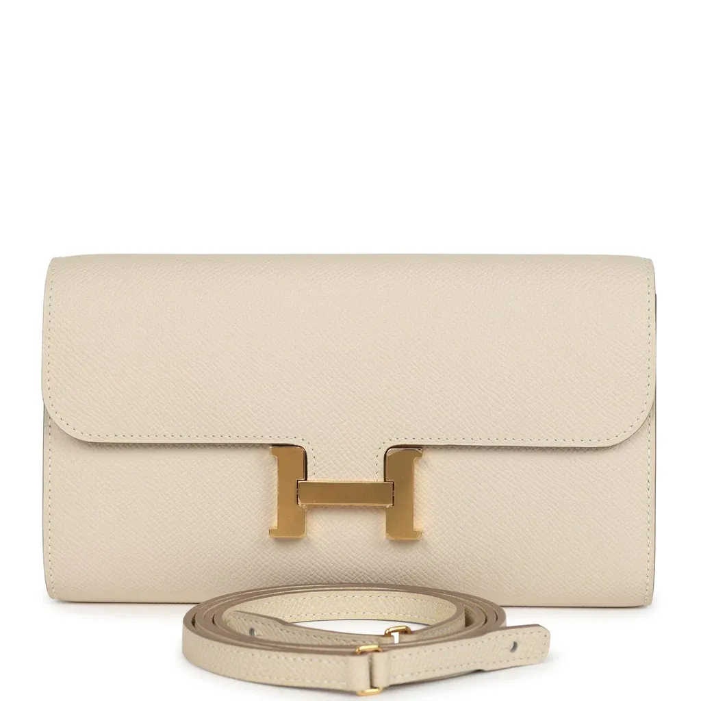 Hermès Constance To Go Wallet Craie Epsom Gold Hardware