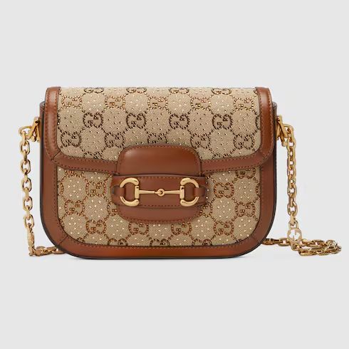 Gucci Horsebit 1955 crystals small shoulder bag