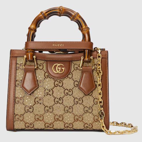 Gucci Diana crystals small tote bag
