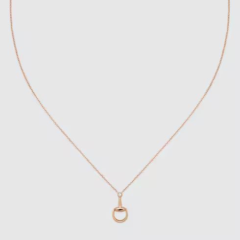 Gucci Horsebit diamond 18k pendant necklace
