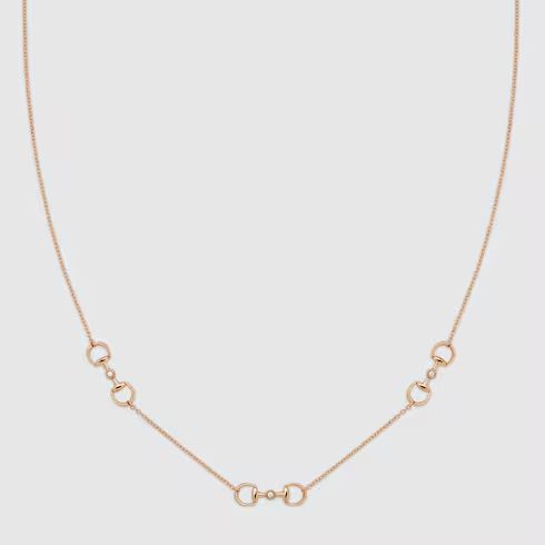 Gucci Horsebit diamond 18k pendant necklace