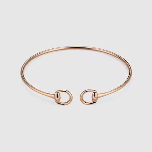Gucci Horsebit 18k diamond bangle bracelet