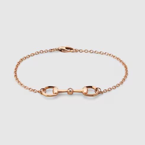 Gucci Horsebit diamond 18k chain bracelet