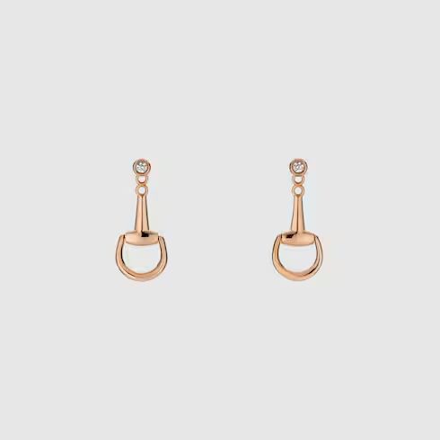 Gucci Horsebit diamond 18k earrings