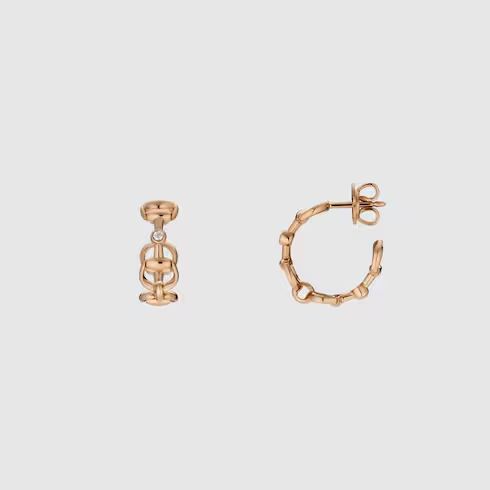 Gucci Horsebit diamond 18k hoop earrings